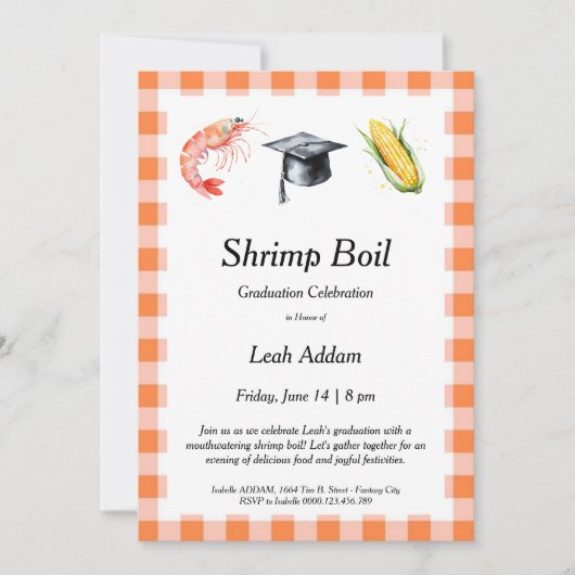 Graduation Party Shrimp Boil Invitation (Devant)