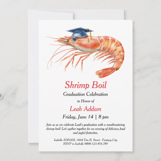 Graduation Party Shrimp Boil Invitation (Devant)