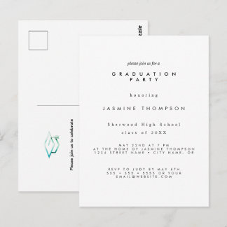 Graduation Party Simple Elegant Invite Briefkaart