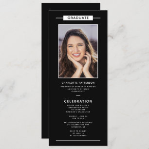 Graduation Party Simple Modern Photo QR Code Kaart