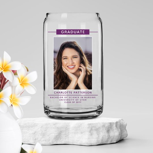 Graduation Party Simple moderne Script Photo viole