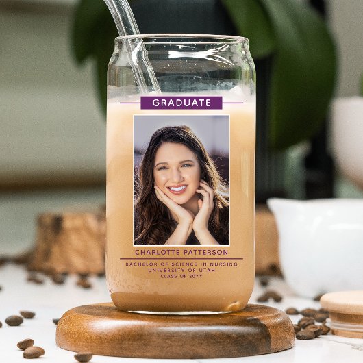 Graduation Party Simple moderne Script Photo viole