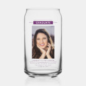 Graduation Party Simple moderne Script Photo viole (Verso)