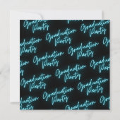 Graduation Party Turquoise Neon Modern Kaart (Achterkant)