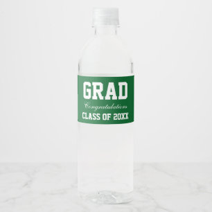Graduation Party Water Bottle Labels Green Waterfles Etiket
