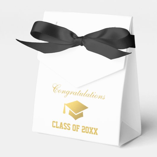Graduation Party Wit en Goud Bedankdoosjes (Voorkant Zijde)