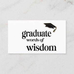 Graduation Party Words of Wisdom Guest Advice Contactkaartje