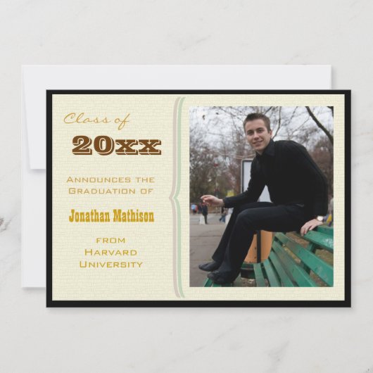 Graduation Party Yellow Photo Invitation (Devant)