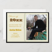 Graduation Party Yellow Photo Invitation (Devant / Derrière)