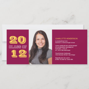 Graduation personnalisée invitation photo classe r