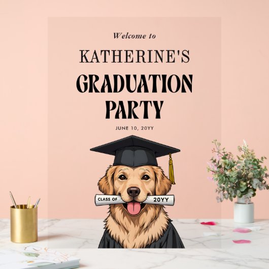 Graduation personnalisée mignon Golden Retriever C (Mariage)