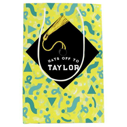 Graduation personnalisée Sac cadeau moyen (Devant)