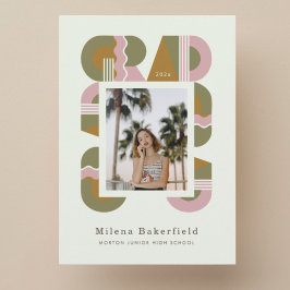 Graduation photo announcement card 2026 invitation kaart