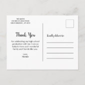 Graduation Photo Collage Script Merci Carte postal (Dos)