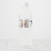 Graduation Photo Custom Water Bottle Étiquette (Devant)