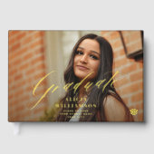 Graduation photo élégant script nom du diplômé (Recto)