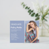Graduation Photo Faire-part Invitation Bleu (Debout devant)