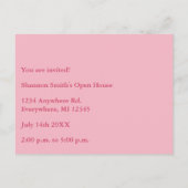 Graduation Photo Invitation Pink Blue Aqua Floral (Dos)
