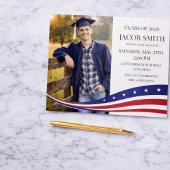 Graduation Photo Invitation Template Patriotic