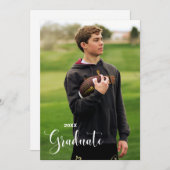 Graduation photo minimale et invitation à la récep (Devant / Derrière)