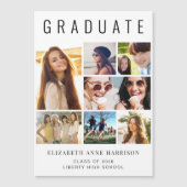 Graduation photo moderne Faire-part magnétique (Devant)