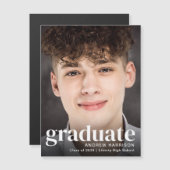 Graduation photo moderne Faire-part magnétique (Devant / Derrière)