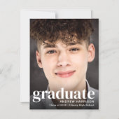 Graduation photo moderne Faire-part magnétique (Recto)