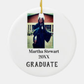 Graduation photo name year class university simple keramisch ornament (Achterkant)
