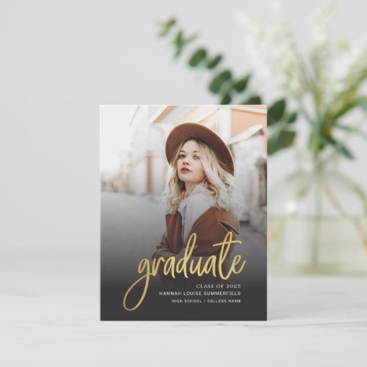 Graduation Photo Script Grad 2025 Faire-part (Debout devant)