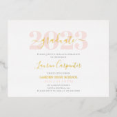 Graduation Pink Blush et Gold foil invitation (Recto)