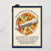 Graduation Pizza Party Invitation (Devant / Derrière)
