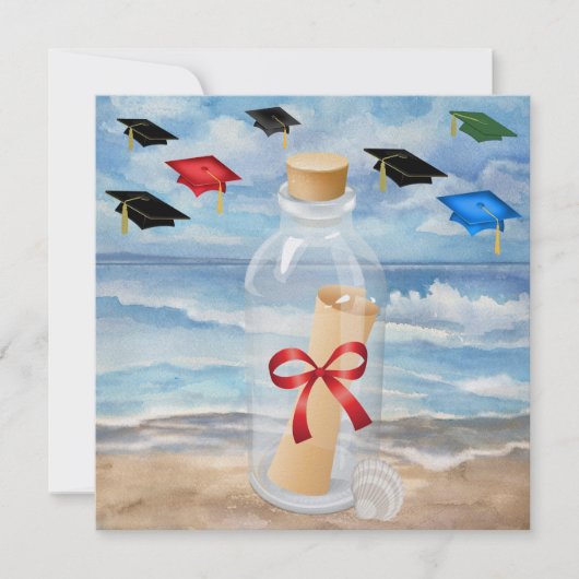 Graduation - "Plage Invitation in a Bottle" - SRF (Devant)