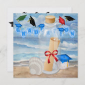 Graduation - "Plage Invitation in a Bottle" - SRF (Devant / Derrière)