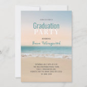 Graduation Plage tropicale Thème Fête Invitation (Devant)