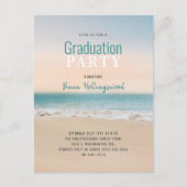 Graduation Plage tropicale Thème Fête Invitation (Devant)