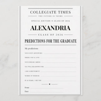 Graduation Predictions Card, Class of 2026 Advieskaart