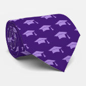 Graduation Purple Cap Icon Pattern Simple Classy Stropdas (Opgerold)