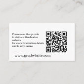Graduation Qr code nom Grad Faire-part 2025 (Dos)