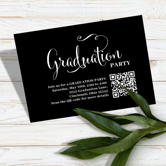 Graduation QR Code Partie Invitation Photo Inserti