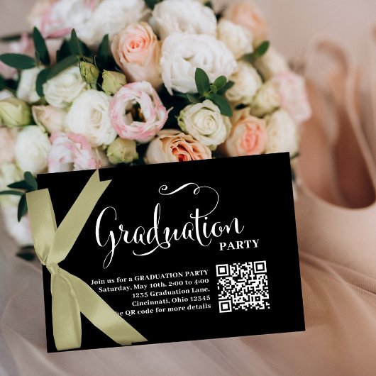 Graduation QR Code Partie Invitation Photo Inserti