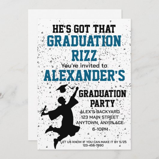 Graduation Rizz Invitation (Devant / Derrière)