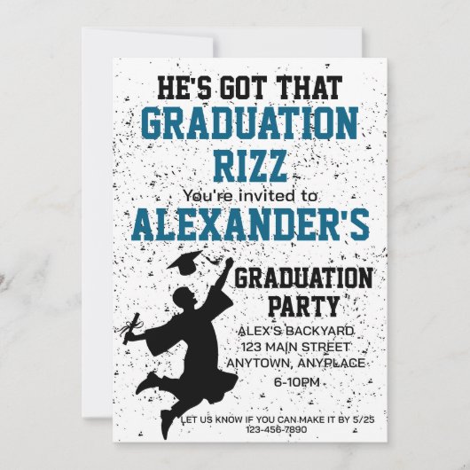 Graduation Rizz Party Invitation (Devant)