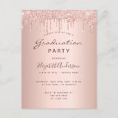 Graduation rose or parties scintillant invitation (Devant)