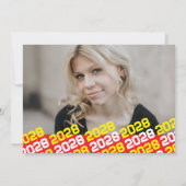 Graduation Rouge, Jaune et Blanc 2 Invitation phot (Dos)