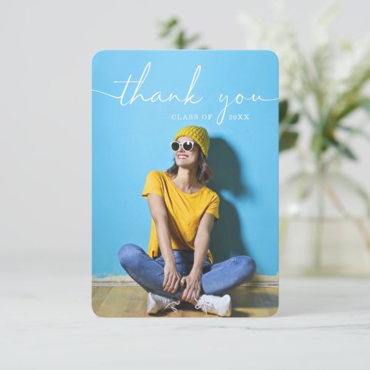 Graduation Rustique Script Merci Cartes (Debout devant)