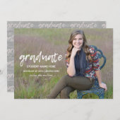 Graduation Simple Moderne Carte Faire-part (Devant / Derrière)