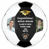 Graduation Soccer Personnalisé Photo & Nom Keepsak (Devant)