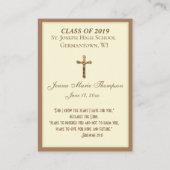 Graduation Souvenir Cartes de prière religieuses (Dos)