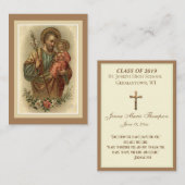 Graduation Souvenir Cartes de prière religieuses (Devant / Derrière)