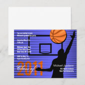 Graduation Sport Party Invitation Basket-ball (Devant / Derrière)